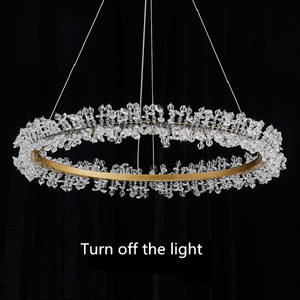 Exquisite Ring Crystal Golden Round Chandelier - view 10