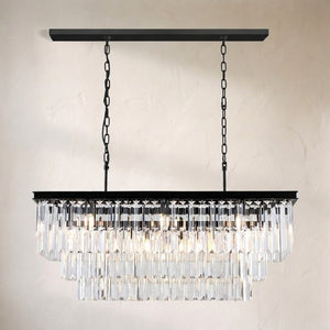 Falria 3-Tier Crystal Rectangular Chandelier, three-tier