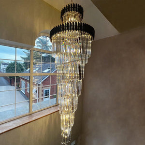 Spiral Crystal Chandelier For Foyer/ Staircase - view 2