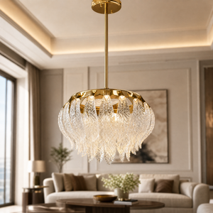 Floral Glory Modern Sculptural Pendant Light, stainless steel in light gold - view 6