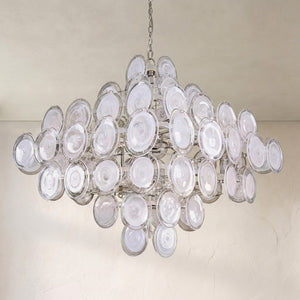 Glass Medallion Twelve-Light Chandelier