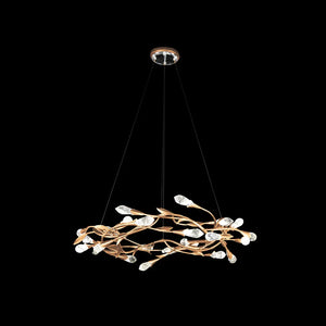 Modern Linear/Round Floral Branches Crystal Chandelier - view 17
