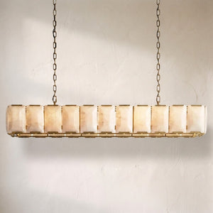 Harlew Calcite Rectangular Chandelier 74"