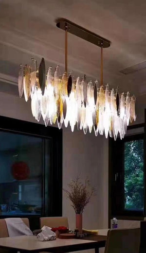 Alba 2-Tier Linear Oval Glass Chandelier, two-tier - view 3