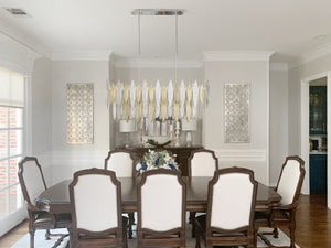 Alba 2-Tier Linear Oval Glass Chandelier, two-tier - view 2