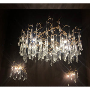 Dawn Teardrop Branch Brass Round Chandelier - view 24