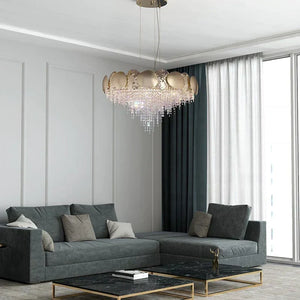 Amadeo Round Brass Crystal Chandelier, K9 crystal - view 2