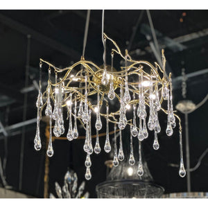 Dawn Teardrop Branch Brass Round Chandelier - view 29