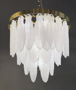 Leaf Round Tiered Glass Chandelier - view 2
