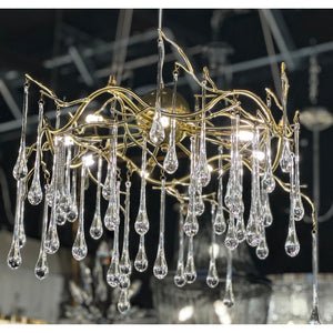 Dawn Teardrop Branch Brass Round Chandelier - view 28