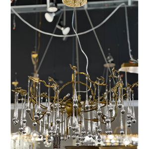 Dawn Teardrop Branch Brass Round Chandelier - view 32