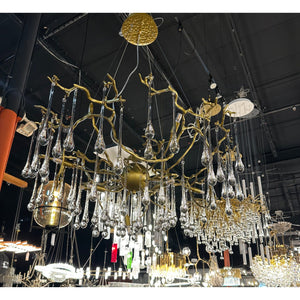 Dawn Teardrop Branch Brass Round Chandelier - view 34