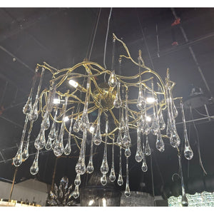 Dawn Teardrop Branch Brass Round Chandelier - view 27