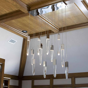 Modern Light Luxury Round/Rectangle Ceiling Pendant Light in Black Finish for Kitchen Island/ Staircase/Living Room - view 3