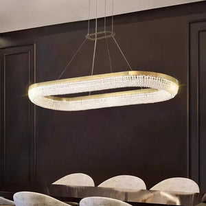Modern Minimalist Rings Round/Oval Crystal Chandelier