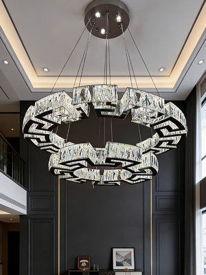Modern Round Gear/Rectangular Mazes Crystal Chandelier - view 10