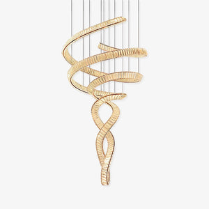 Elegant Long Spiral Crystal Chandelier with Stainless Steel Frame