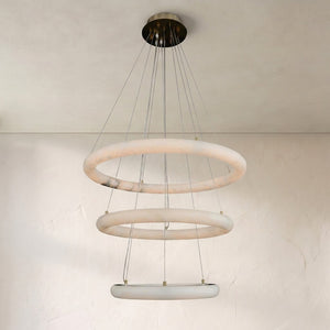 Luca Three-Tier Alabaster Pendant Chandelier - view 2