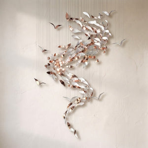 Luxury Spiral Creative Floating Ceramic Wings Chandelier for Hotel Lobby/Restaurant