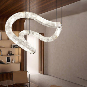 Oslo Infinity Symmetrical Entryway Alabaster Pendant Light - view 2