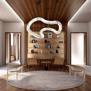 Oslo Infinity Symmetrical Entryway Alabaster Pendant Light - view 4