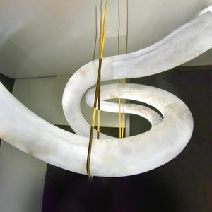 Oslo Infinity Symmetrical Entryway Alabaster Pendant Light - view 5