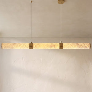 Modern Alabaster Linear Chandelier 47"L