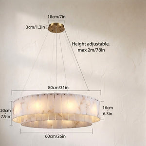Modern Alabaster Round Chandelier 31"D - view 2