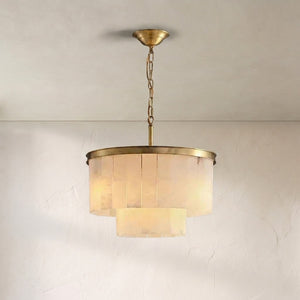 Modern Alabaster Tiered Chandelier