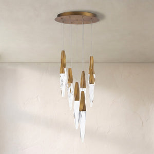 Modern Floating Spiral Crystal Chandelier for High-ceiling - view 6