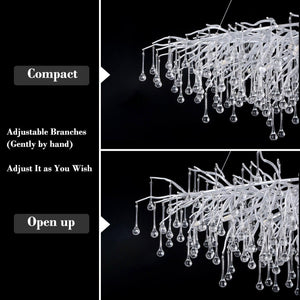 Doris Rectangle Branch Chandelier 45"L Silver, rectangular - view 9