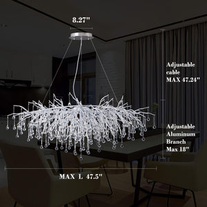 Doris Rectangle Branch Chandelier 45"L Silver, rectangular - view 7