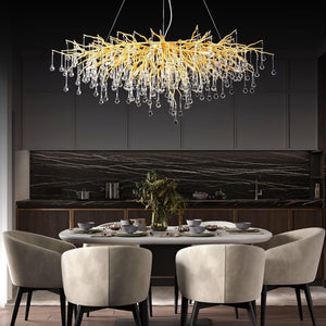 Doris Crystal Rectangular Branch Chandelier L45" - view 7