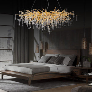 Doris Crystal Rectangular Branch Chandelier L45" - view 6