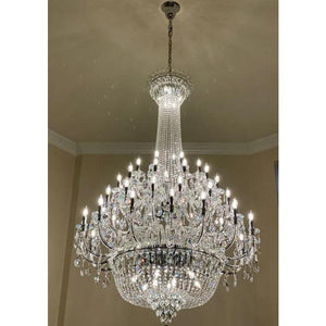 Extra Large European-style Multi-layers Candle Luxury Crystal Chandelier Gold Art Foyer/Staircase Decorative Light Fixture - view 28