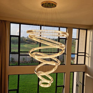 Modern Front Entryway Chandelier 3/4/5/6/7 Rings Crystal Gold/ Chrome Finish Ceiling Lamp - view 2