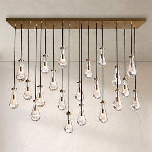 Raindrop Glass Linear Chandelier 72"
