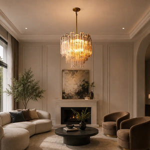 Modern Tronchi Smoke Glass Tiered Chandelier Luxury European-Inspired Round Pendant Light - view 4