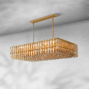 Cyra Glass Rectangular Chandelier 54" - view 4