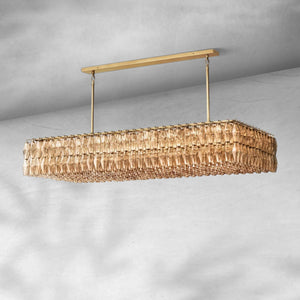 Cyra Glass Rectangular Chandelier 74" - view 2
