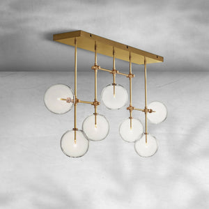 Glass Globe Mobile Linear Chandelier 60" - view 2