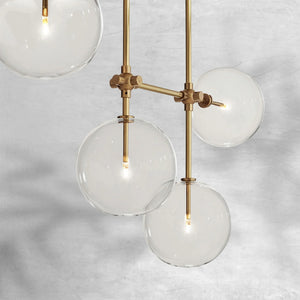Glass Globe Mobile Linear Chandelier 60" - view 3