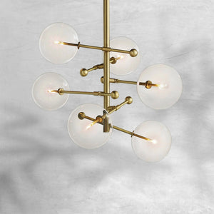 Glass Globe Mobile Six-Arm Chandelier 40"