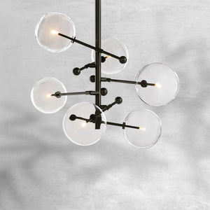 Glass Globe Mobile Six-Arm Chandelier 40" - view 2
