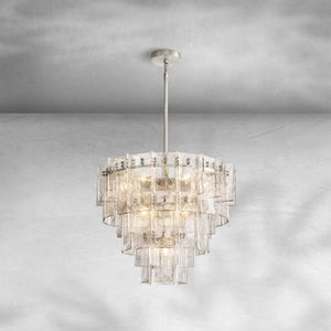 Lattace Clear Glass Tiered Round Chandelier 36" - view 2