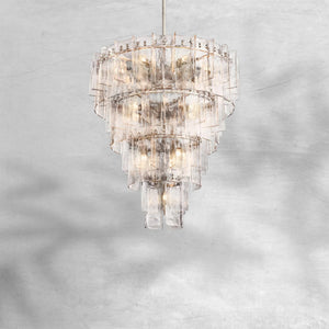 Lattace Clear Glass Tiered Round Chandelier 47" - view 3