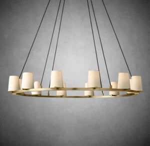 Prism Fabric Shade Round Chandelier 36" 48" 60" - view 14