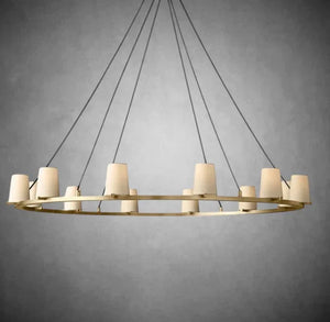 Prism Fabric Shade Round Chandelier 36" 48" 60" - view 19