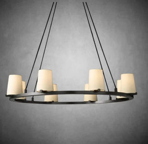 Prism Fabric Shade Round Chandelier 36" 48" 60" - view 8
