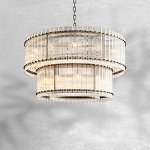 Sienna Marcus 2-Tier Glass Round Chandelier 60", steel two-tier - view 2